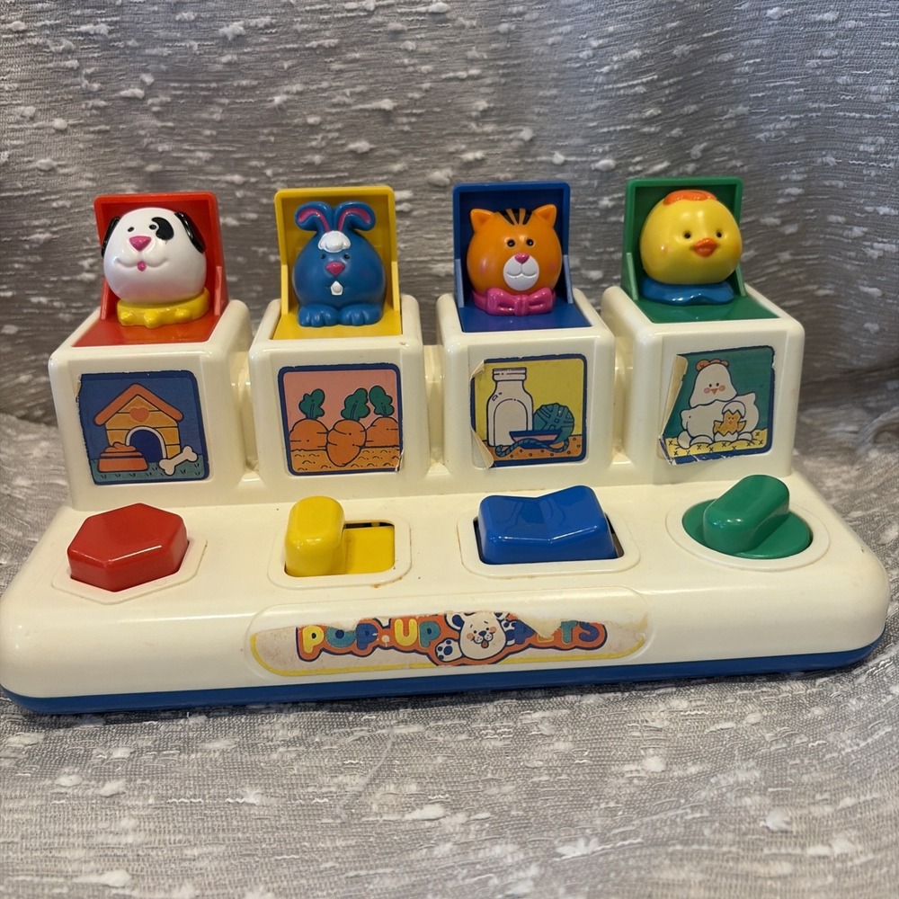 Vintage 1985‎ Pop Up Pets Activity Toy Animals Shelcore Pop Up Baby Toy